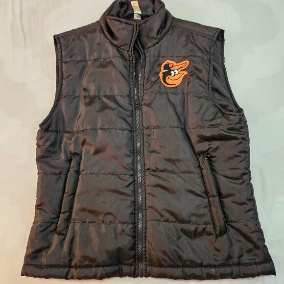 Baltimore Orioles MLB Vest Mens Medium Black Puffer Vest The Elevin Baseball - Picture 1 of 8